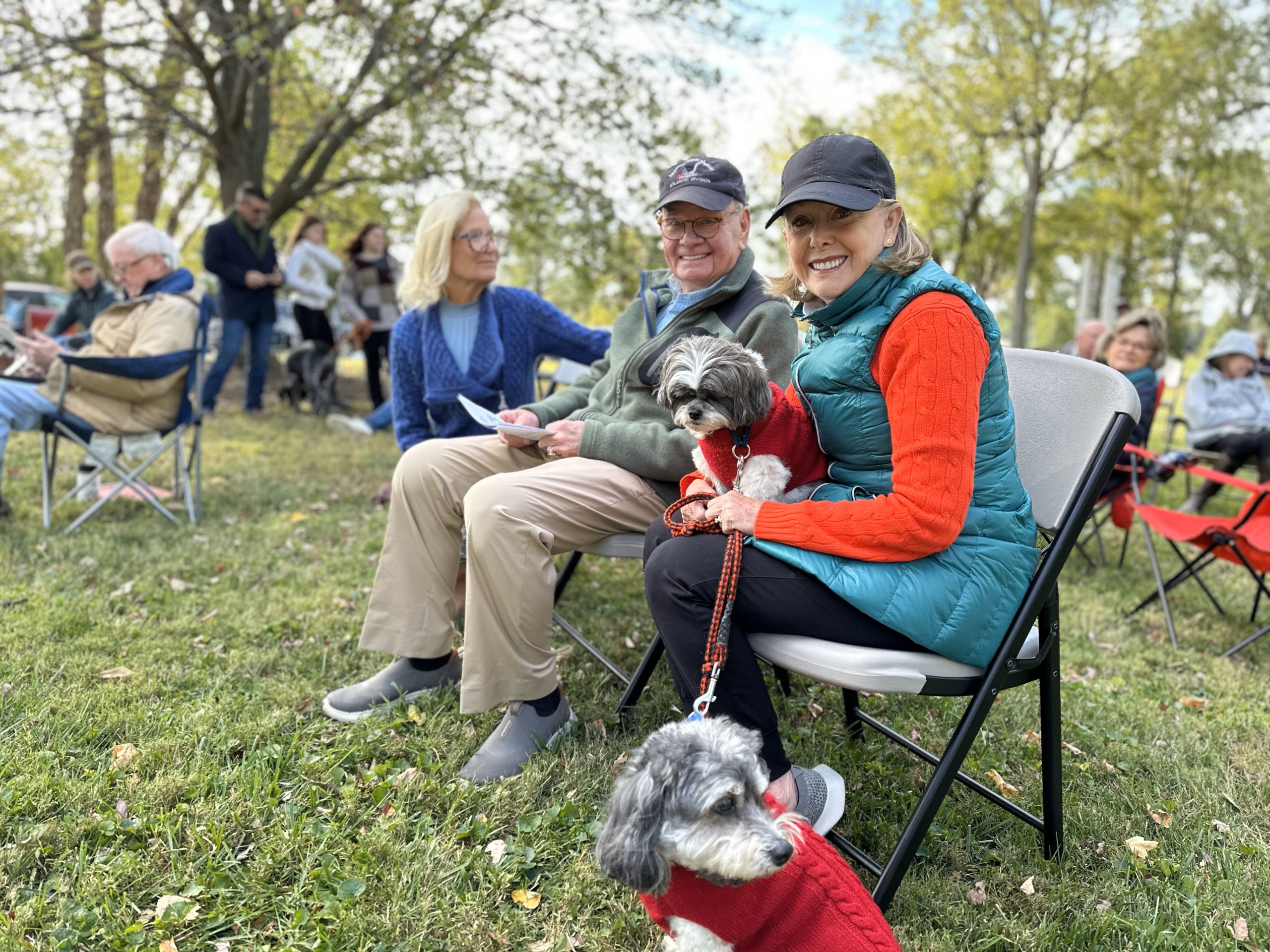 Martins with dogs for blessing